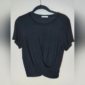 Marine Layer Faux Tie Front Quiet Luxury Capsule Wardrobe Top, Medium